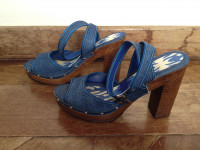 Sandalia Azul Jeans Tamanho 37 Promoção
