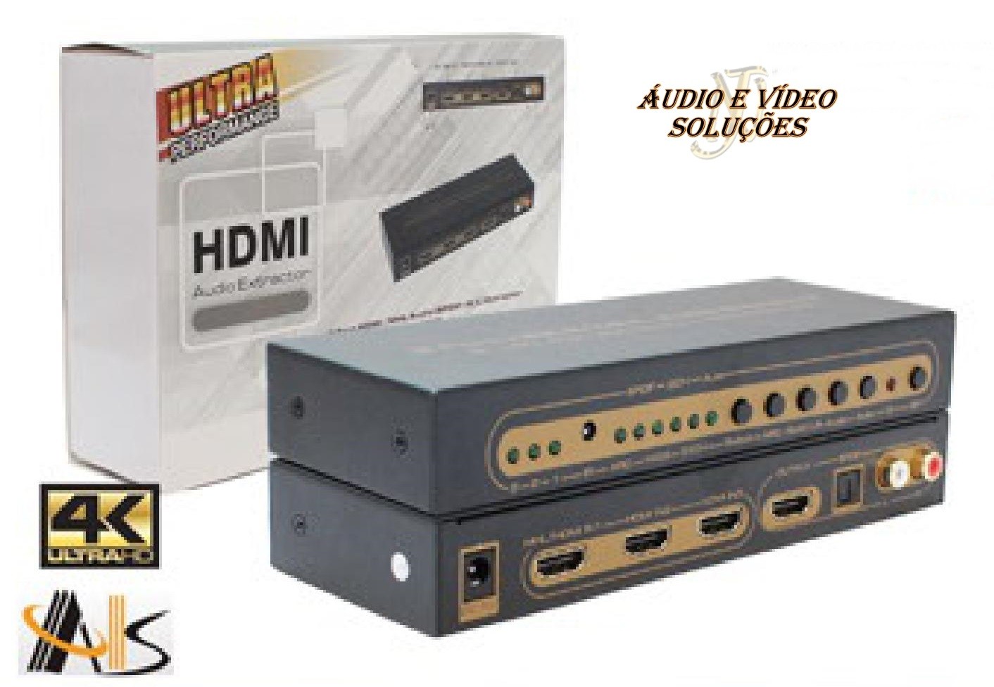 Switch De Video Hdmi 4k 3x1 C/ Extrator Audio Ask-hdsw0003m1