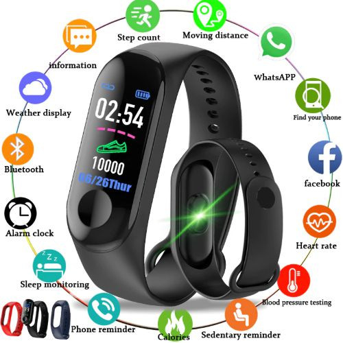 Relogio M3 Pulseira Inteligente Smartband Smartwatch Pressão Art. e Batimentos Cardíacos, Esportes
