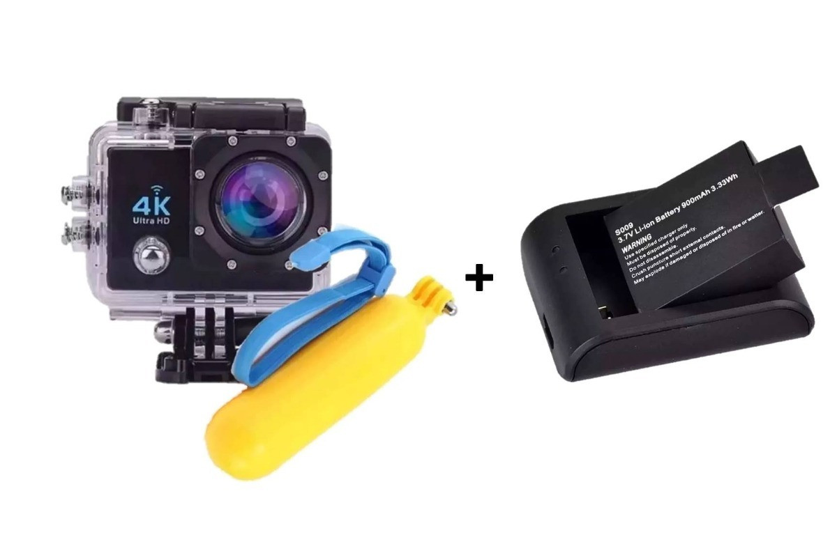 Câmera 4k + Boia Flutuadora + Carregador + Bateria 