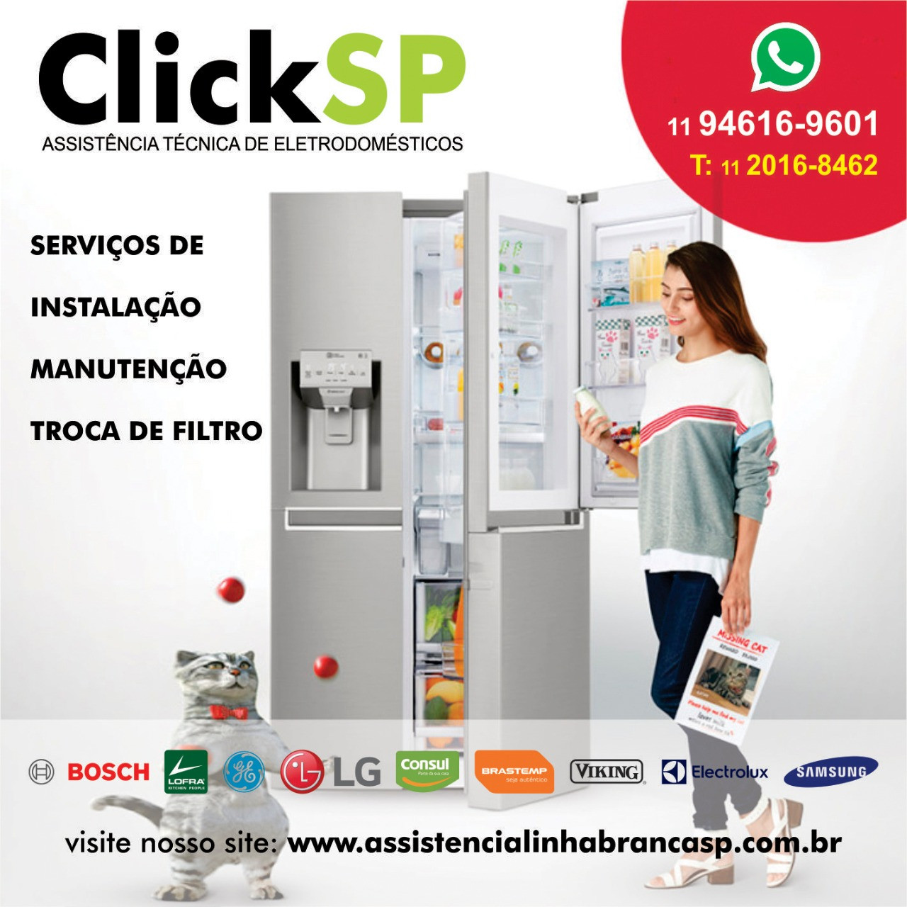 Manutenção refrigerador é com a ClickSP