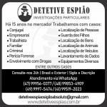 Sigilo Espião (47)9 9956-0377 Detetive Particular Balneário Camboriú SC
